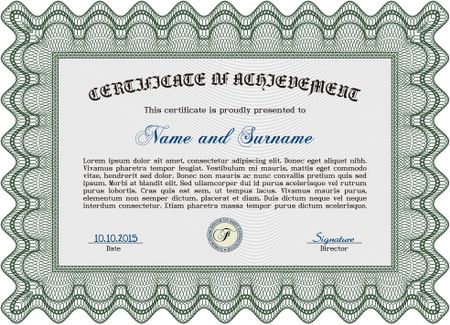 Diploma template or certificate template. With complex background. Vector certificate template.Nice design. 