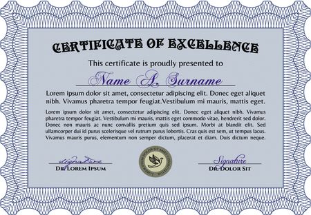 Certificate of achievement template. Superior design. Vector certificate template.With background. 