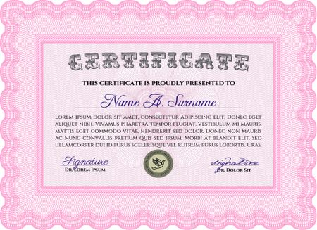 Certificate or diploma template. Vector pattern that is used in currency and diplomas.Printer friendly. Excellent design. 