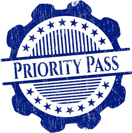 Priority Pass rubber grunge texture seal