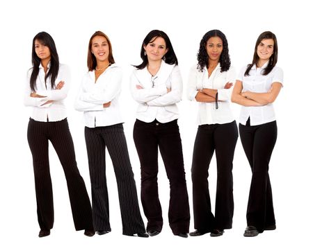 Group of business women isolated over white