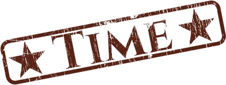 Time rubber stamp with grunge texture