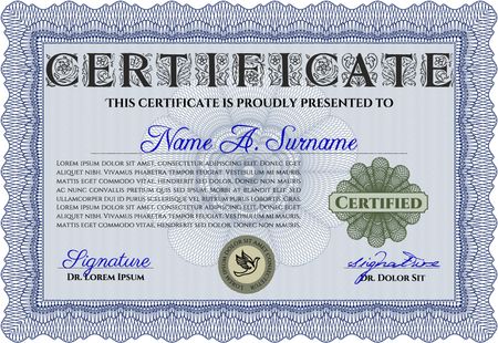Diploma template. Border, frame.With great quality guilloche pattern. Elegant design. 