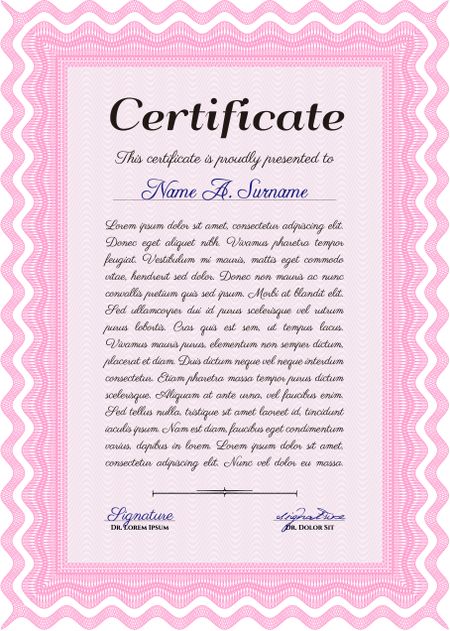 Certificate or diploma template. Customizable, Easy to edit and change colors.With linear background. Excellent design. 