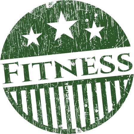 Fitness rubber stamp with grunge texture