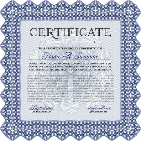 Certificate of achievement template. Printer friendly. Retro design. Frame certificate template Vector.