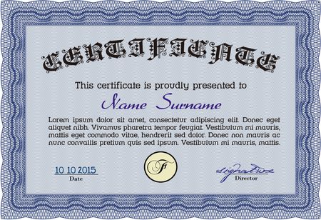 Certificate of achievement template. Complex background. Modern design. Vector pattern that is used in money and certificate.