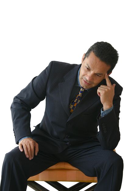 business man trying to think of an idea