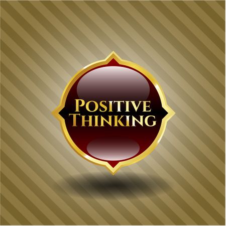 Positive Thinking gold shiny badge
