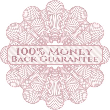 100% Money Back Guarantee money style rosette