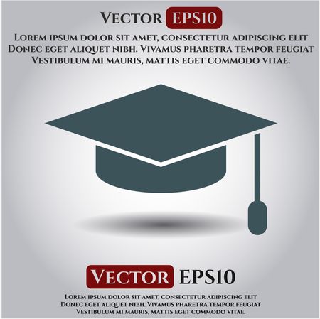 Graduation cap vector icon