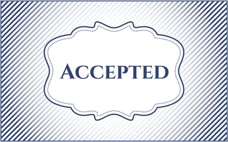 Accepted card or banner