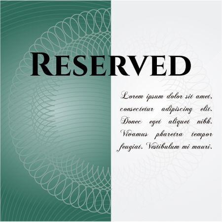 Reserved card, colorful, nice desing