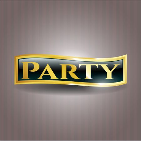 Party gold emblem or badge