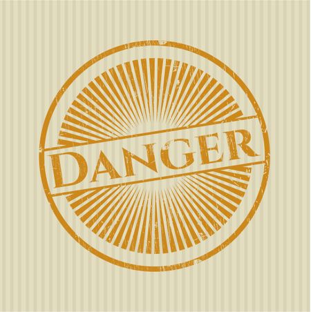 Danger rubber stamp with grunge texture