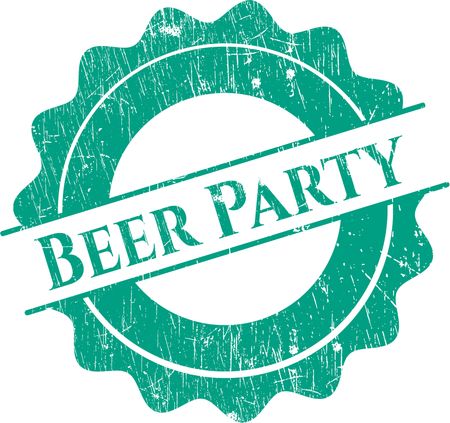 Beer Party rubber seal with grunge texture