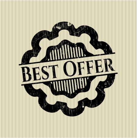 Best Offer rubber stamp with grunge texture