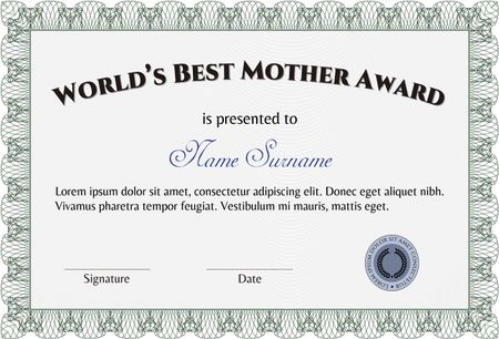 World's Best Mother Award. With quality background. Customizable, Easy to edit and change colors.Artistry design. 