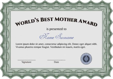 World's Best Mother Award. Easy to print. Artistry design. Vector illustration.