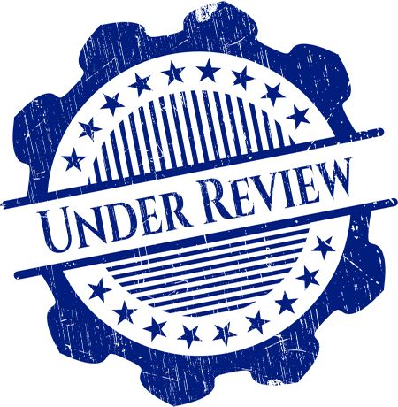 Under Review rubber stamp with grunge texture