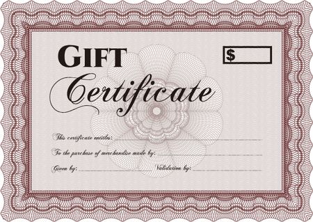 Vector Gift Certificate template. Vector illustration.Printer friendly. Lovely design.