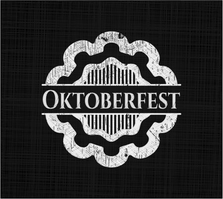 Oktoberfest chalkboard emblem written on a blackboard