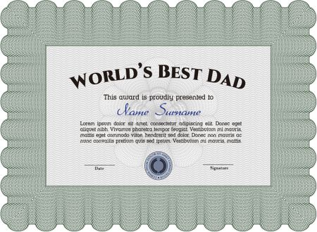 Best Dad Award. With quality background. Elegant design. Customizable, Easy to edit and change colors.