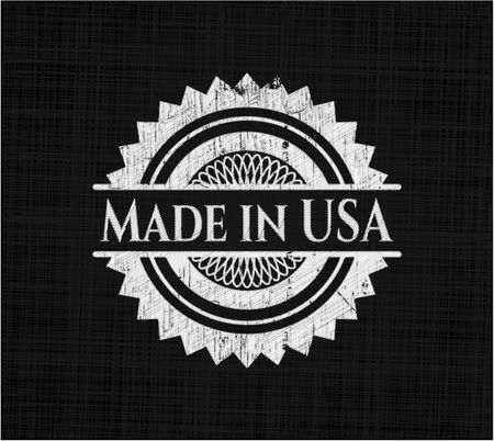 Made in USA chalkboard emblem written on a blackboard