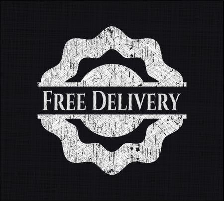 Free Delivery written with chalkboard texture