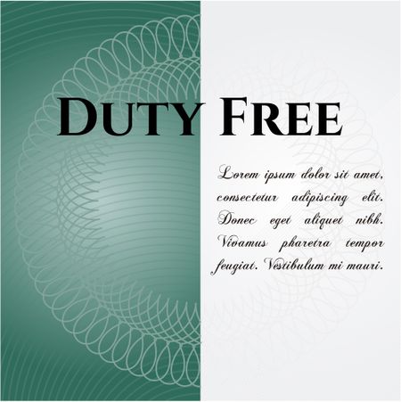 Duty Free card or poster