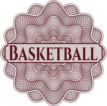 Basketball abstract linear rosette