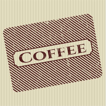Coffee rubber grunge texture stamp