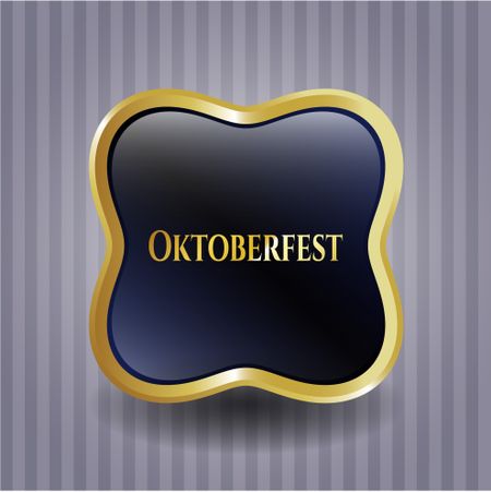 Oktoberfest gold shiny badge