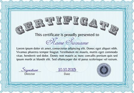 Certificate template or diploma template. Frame certificate template Vector.Printer friendly. Modern design. 