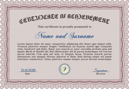 Diploma or certificate template. Nice design. Printer friendly. Frame certificate template Vector.
