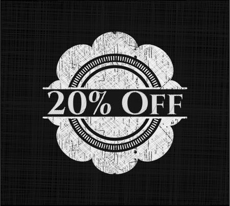 20% Off written on a blackboard