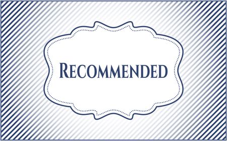 Recommended retro style card, banner or poster