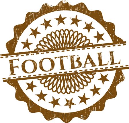 Football rubber stamp with grunge texture
