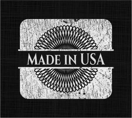 Made in USA written on a chalkboard