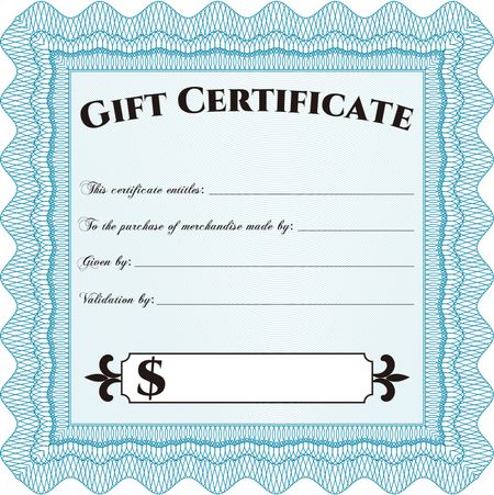 Modern gift certificate. Easy to print. Cordial design. Customizable, Easy to edit and change colors.