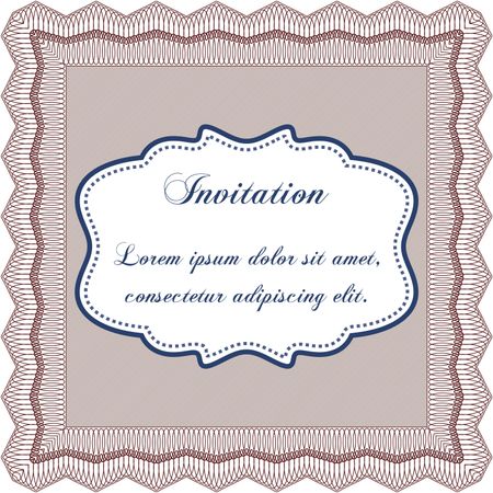 Formal invitation. With guilloche pattern. Lovely design. Customizable, Easy to edit and change colors.