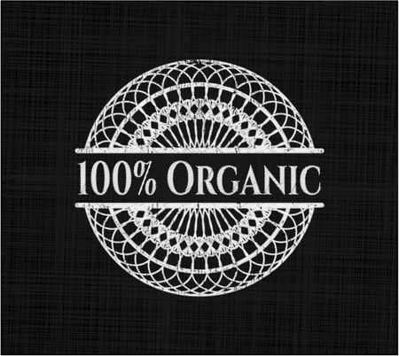 100% Organic with chalkboard texture