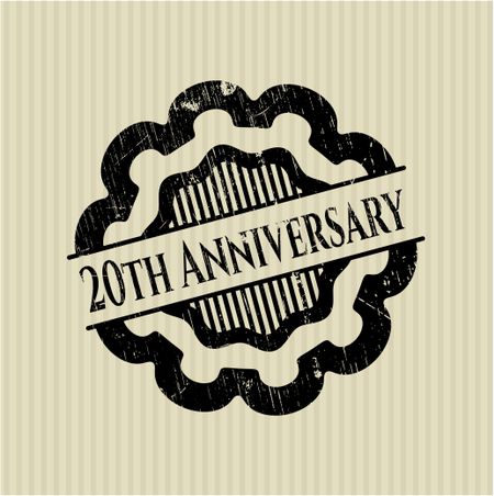 20th Anniversary rubber grunge texture seal