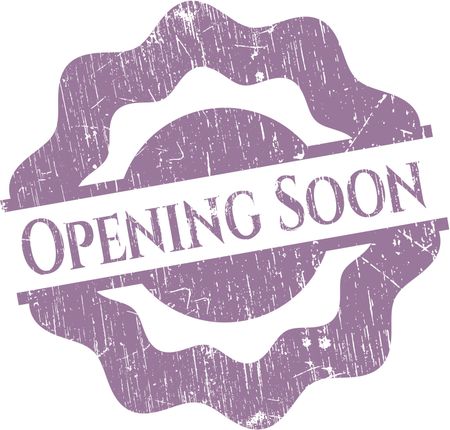 Opening Soon grunge seal