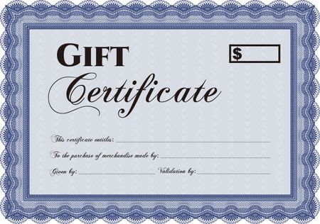 Vector Gift Certificate template. Cordial design. With great quality guilloche pattern. Customizable, Easy to edit and change colors.