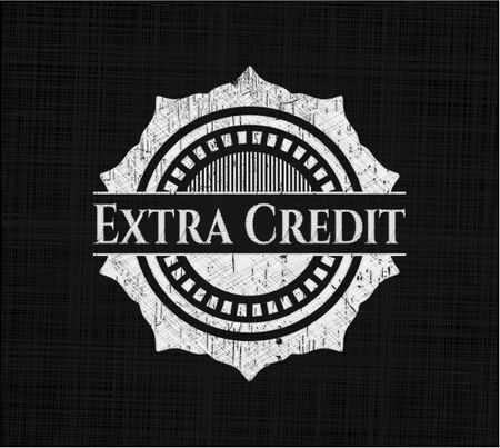 Extra Credit chalkboard emblem written on a blackboard