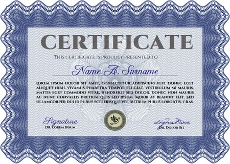 Certificate of achievement. With guilloche pattern and background. Frame certificate template Vector.Beauty design. 
