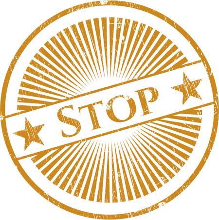 Stop rubber stamp with grunge texture