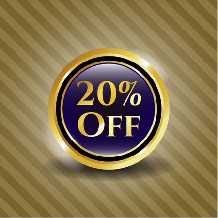 20% Off gold badge or emblem