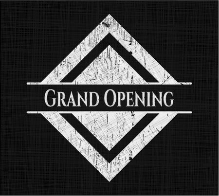 Grand Opening on chalkboard